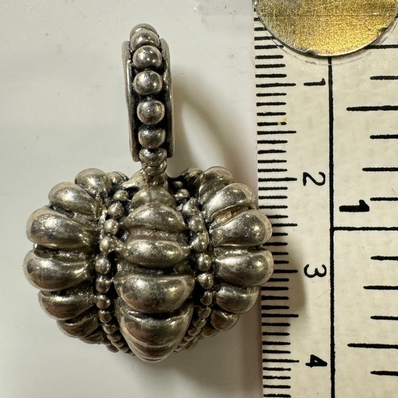 Sterling Silver Puffy Heart Pendant - Picture 10 of 11